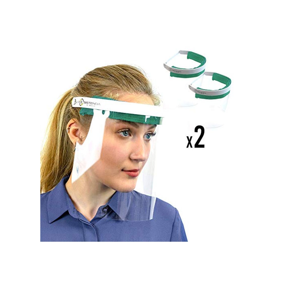 Protector Pantalla Facial, Visera, Pack de 2 dde Alta Calidad, de color