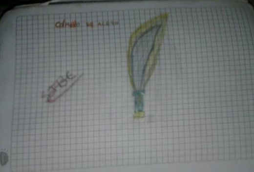 Dibujo de mi hijo, la legendaria espada Colmillo de acero