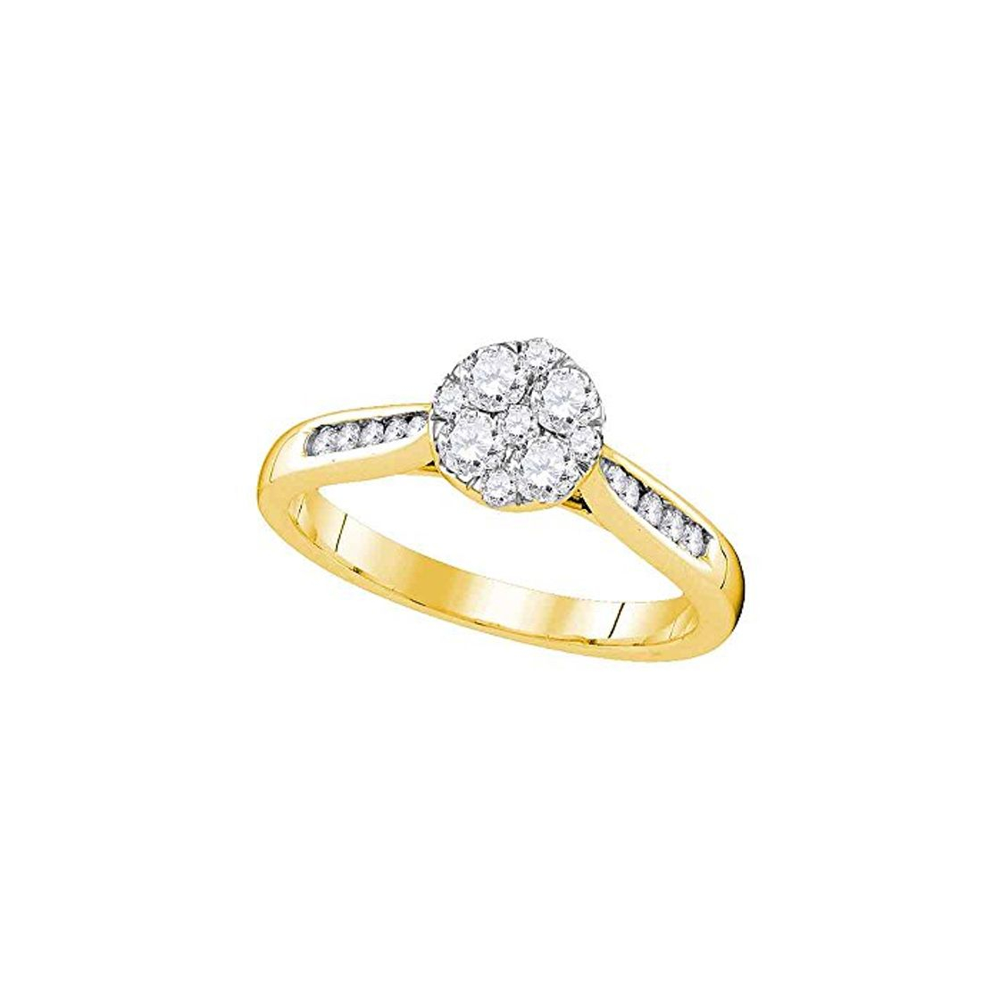 Social Jewels By Lux Anillo de Compromiso de Novia de racimo de Diamantes para Mujeres 11