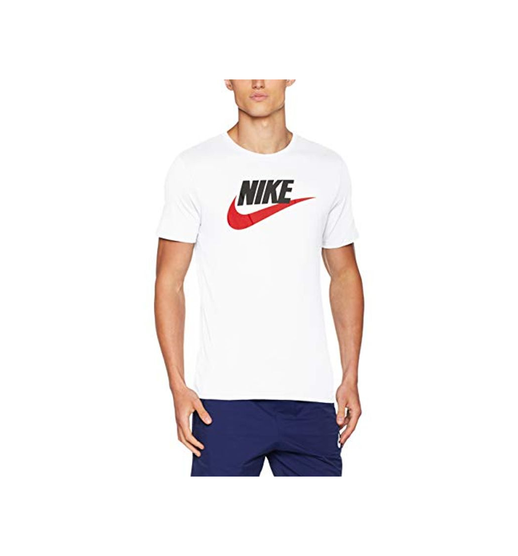 Product NIKE M NSW tee Icon Futura Camiseta de Manga Corta, Hombre, White/Black/