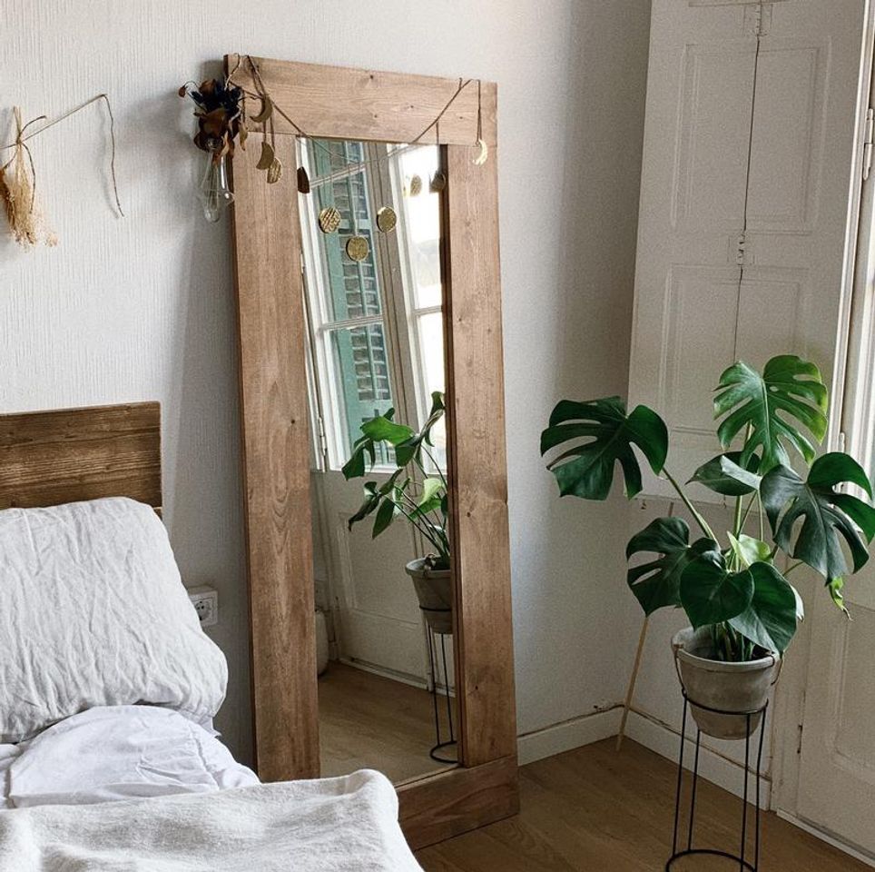 Social HANNUN Espejo Amarie de Madera Maciza Artesanal Fabricado a Mano