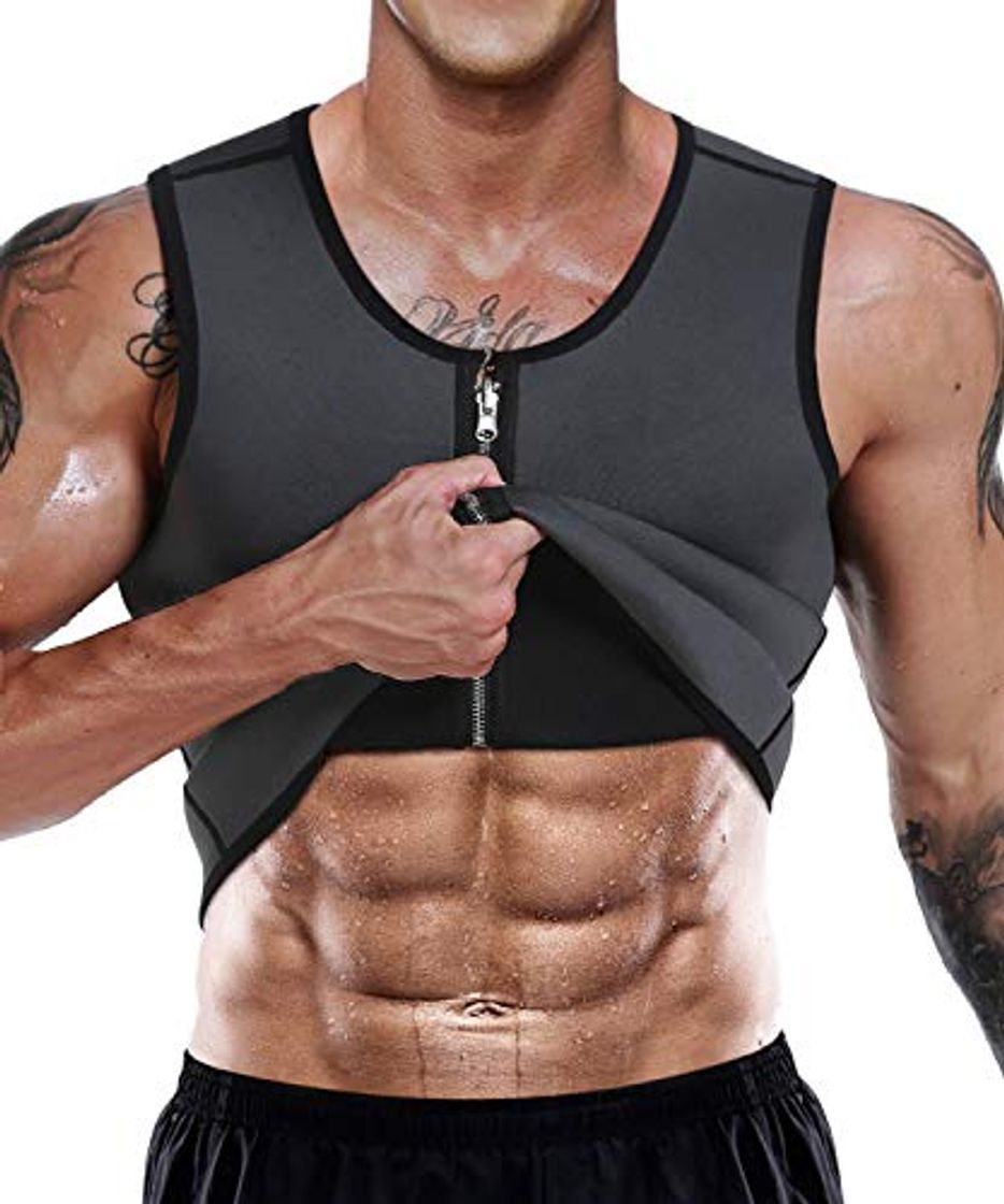 Social LaLaAreal Faja Reductora Adelgazante Hombre Neopreno Camiseta Reductora Compresion de Sauna Deportivo