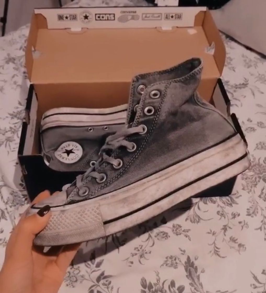 Social Converse gris desgastado