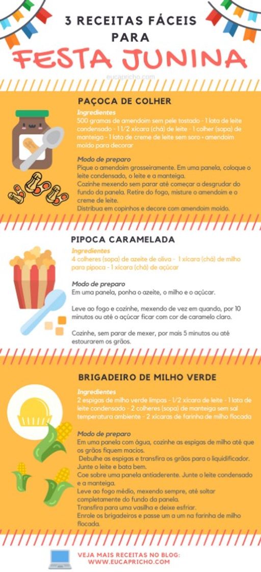 Moda 3 receitas fáceis de festa junina