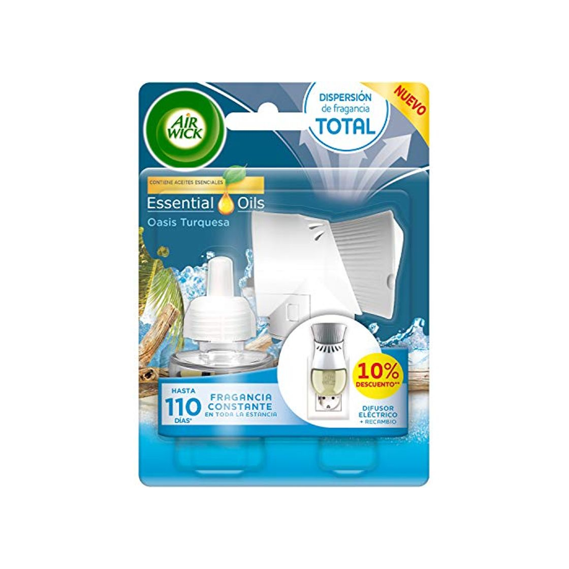 Social Air Wick Ambientador Eléctrico Completo Life Scents Oasis Turquesa 10%