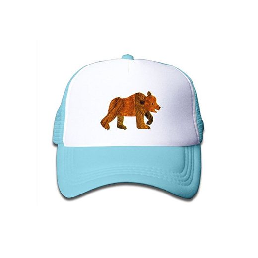 Descubrimiento Wild jóvenes de bebé Kid 's deportes al aire libre malla sombrero con ajustable Gorra correa – marrón oso – negro