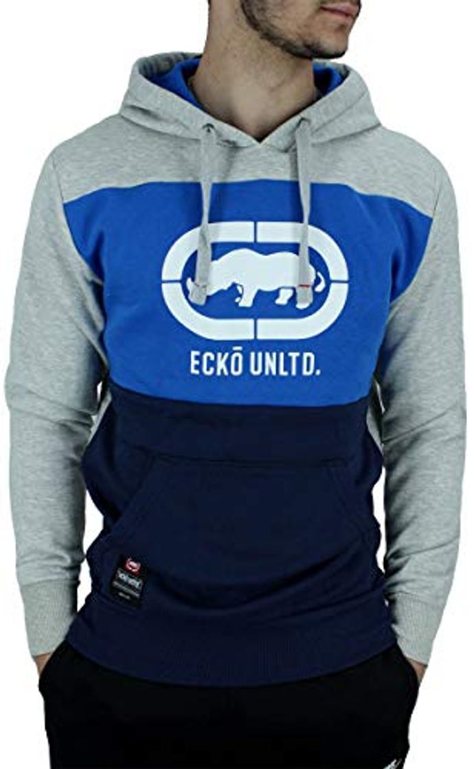 Social Ecko - Sudadera de manga larga para hombre, color negro, azul y