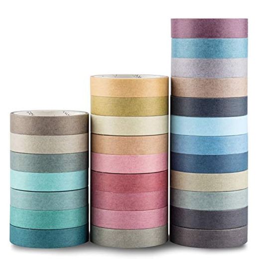 Yubbaex Washi Tape Set cinta adhesiva decorativa Washi Glitter Adhesivo de Cinta