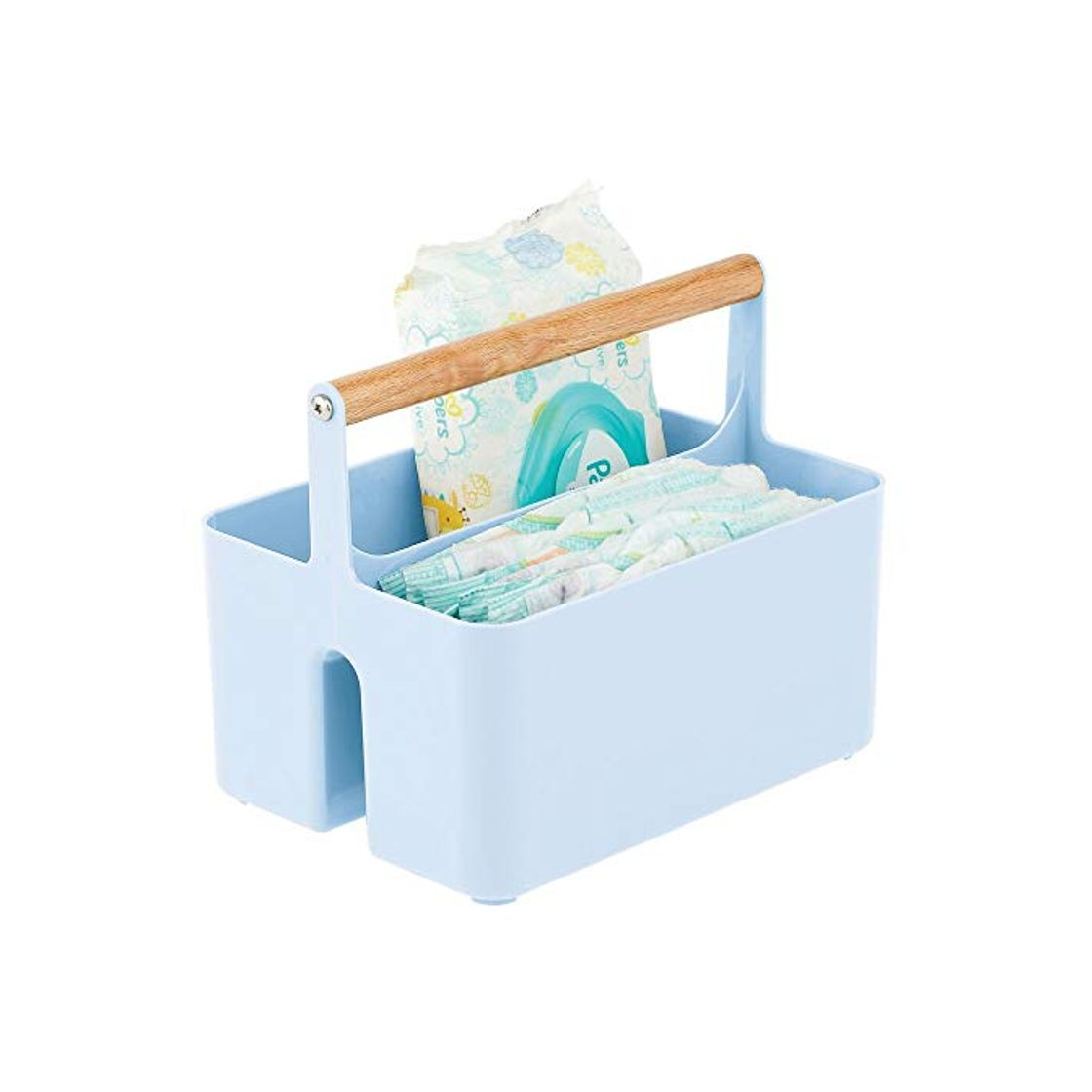 Productos mDesign Cesta con asa para el cuarto del bebé – Caja organizadora