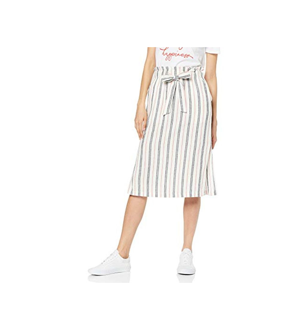 Social Marca Amazon - find. Falda Midi para Verano Mujer, Multicolor