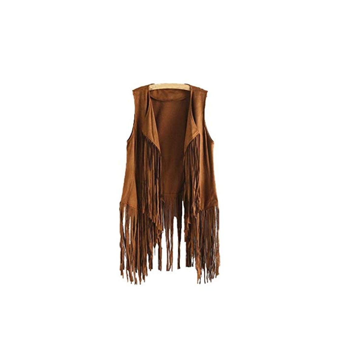 Social Overdose Mujeres OtoñO Invierno Faux Suede éTnico Sin Mangas Borlas con Flecos Chaleco Cardigan Tanque