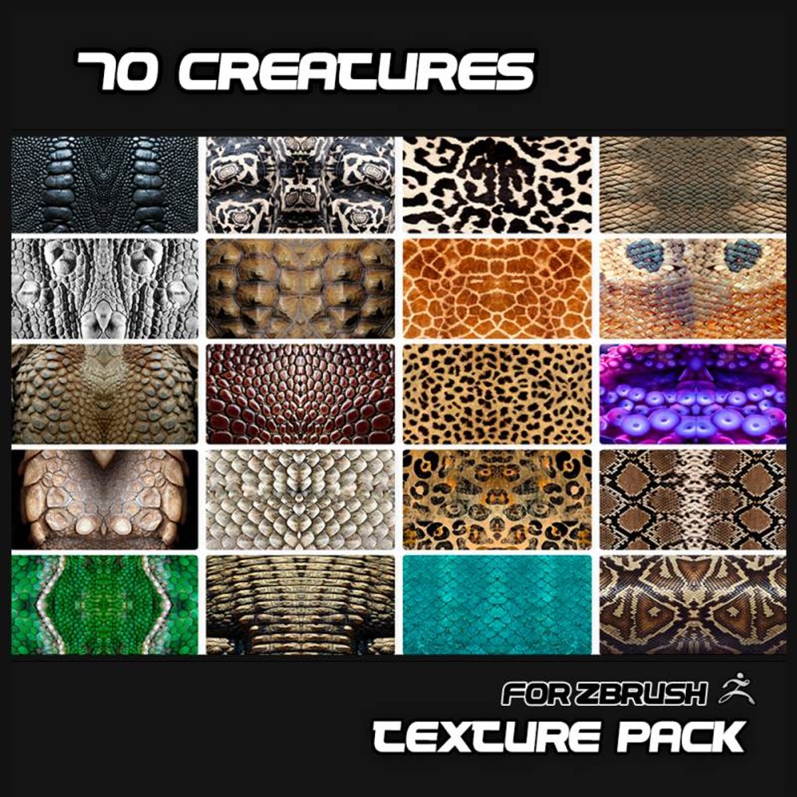 Moda 70 Creature Pack Textures – ZbrushXtreme