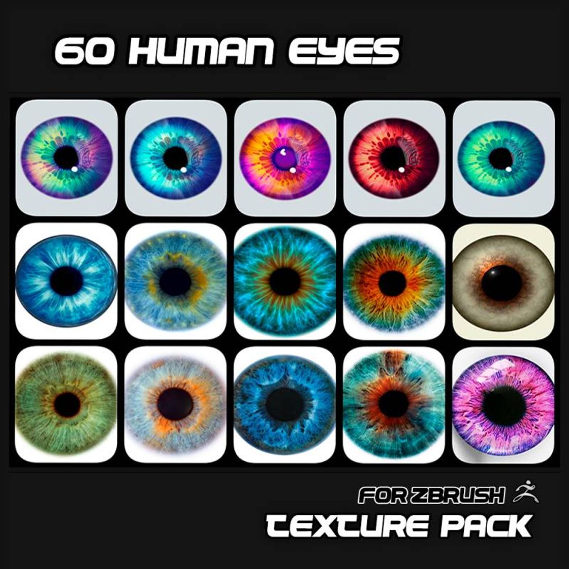 Fashion 60 Human Eyes Pack Textures – ZbrushXtreme