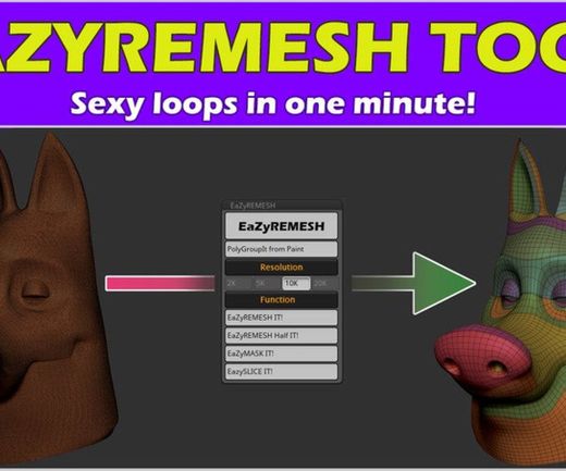 EaZyremesh Tool! A retopology plugin for Zbrush ... - ArtStation