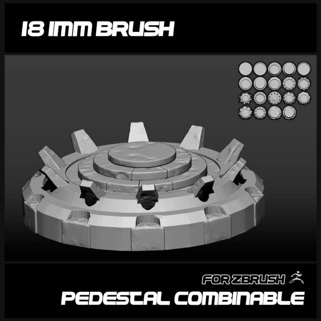 Fashion 18 IMM BRUSH PEDESTAL