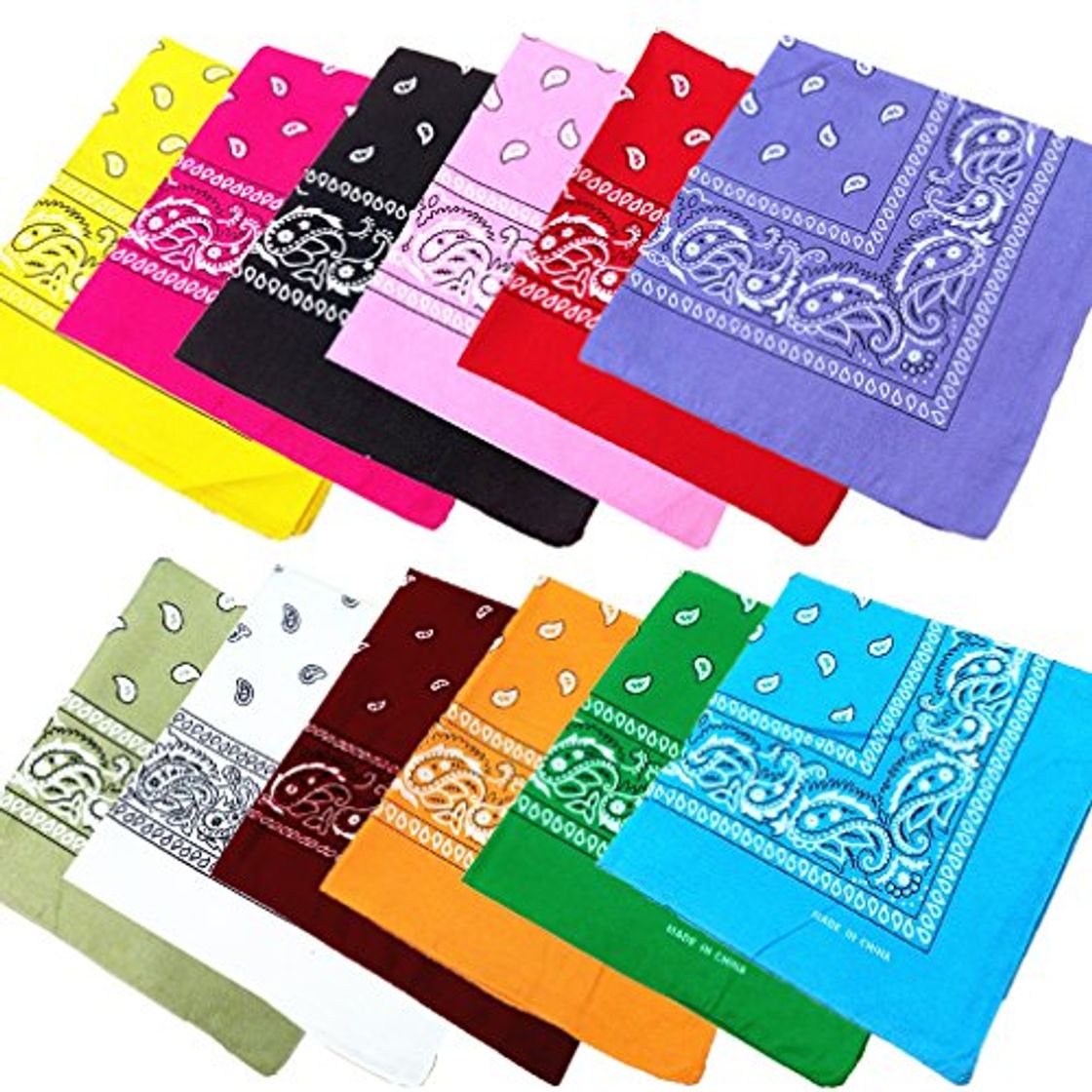 Productos JT-Amigo 12pcs Pañuelos Bandanas de Modelo de Paisley para Cuello