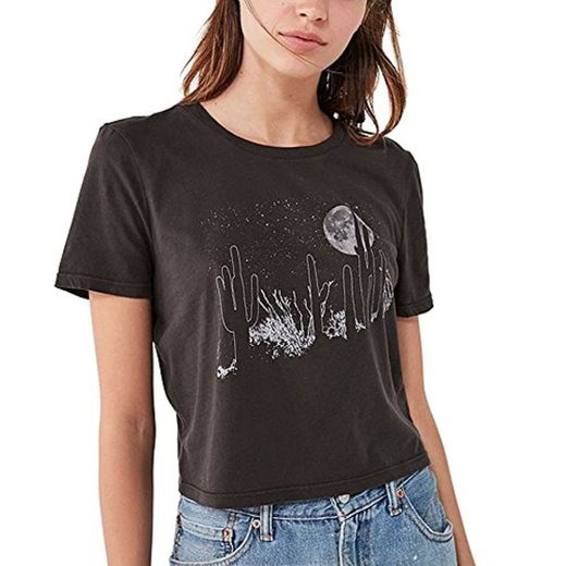 Vintage Camisetas Mujer Manga Corta Negro Tumblr Aesthetic Verano Moda Poleras T