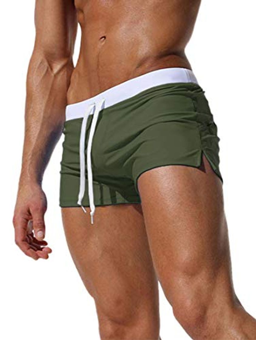 Producto Adorel Bañador de Natación Tipo Boxer con Forro para Hombre Verde Oscuro XXL