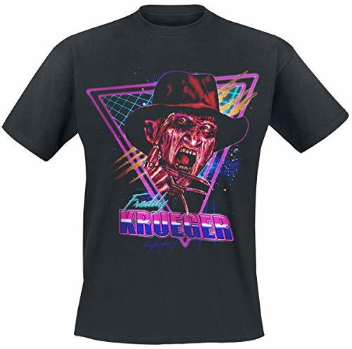Social Pesadilla en ELM Street Freddy Retro Camiseta Negro L