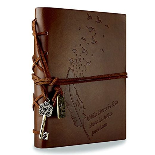 Cubierta de cuero Notebook con llave mágica