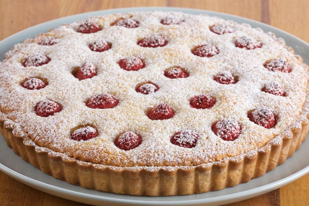 Tarta de frangipane y frambuesas