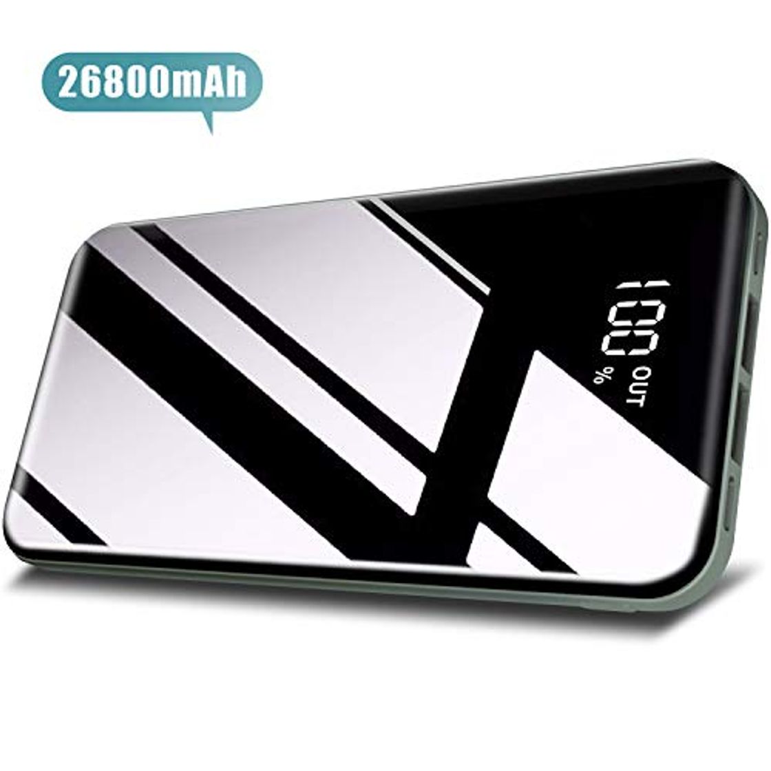 Todamay Batería Externa 26800mAh Power Bank con 3 Entradas y 2 Puertos USB Cargador Portátil Móvil Ultra Alta Capacidad con Pantalla LCD Digital para Smartphones Tabletas y Más