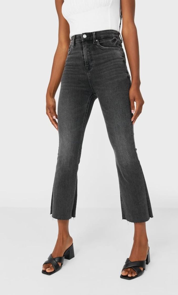 Jeans crop flare (negro)