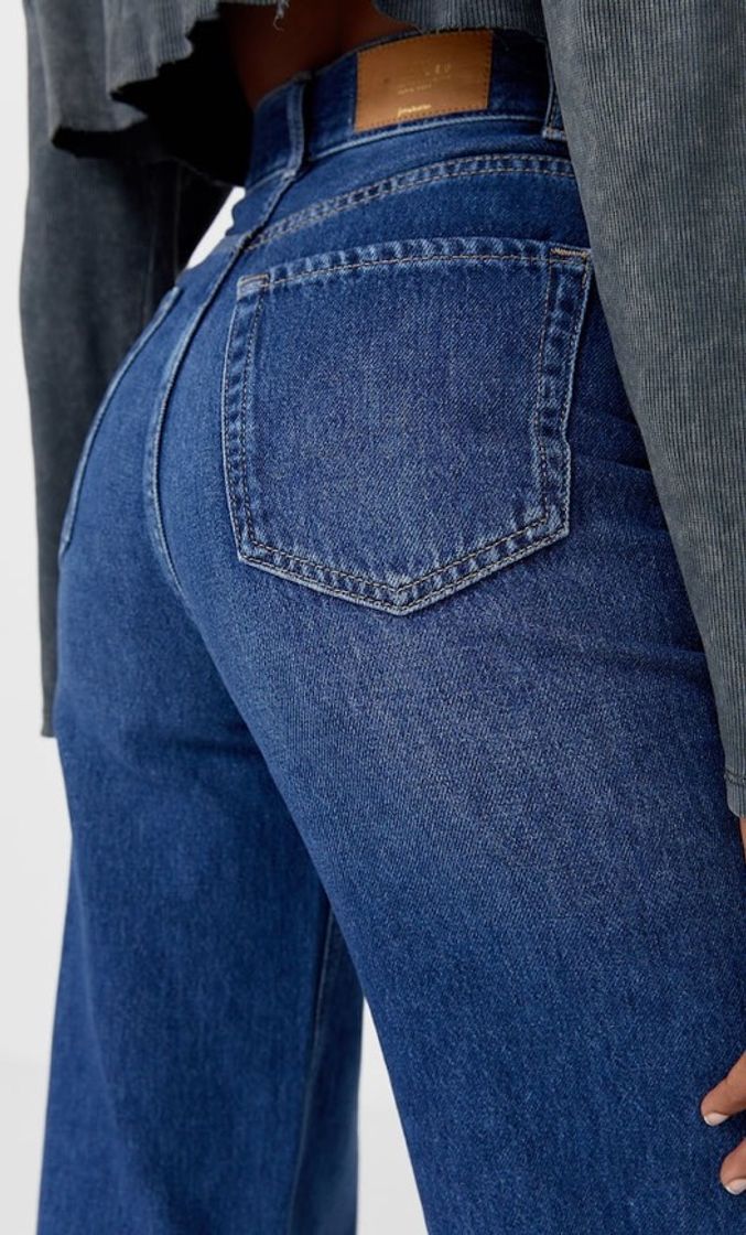 Jeans super wide leg (Azul oscuro)
