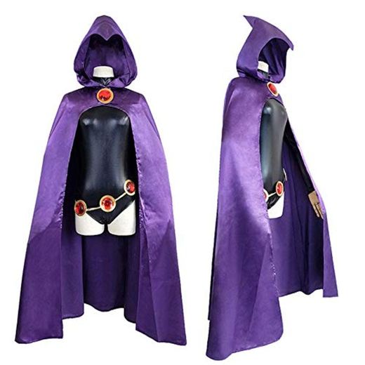 Teen Titans Raven Cosplay Disfraz Superhéroe Capa Monos Zentai Halloween