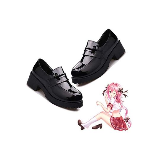 DuHLi Cute Lolita Girl Women Maid Boots Zapatos de Cuero con Punta