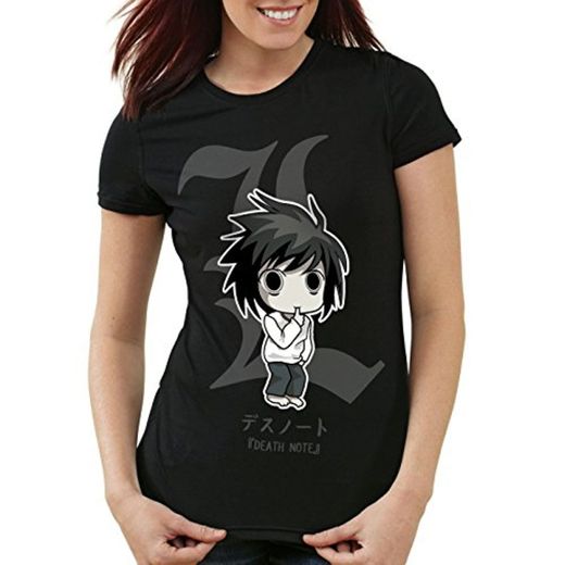 style3 L Death Note Camiseta para Mujer T-Shirt Anime Manga Yagami, Color