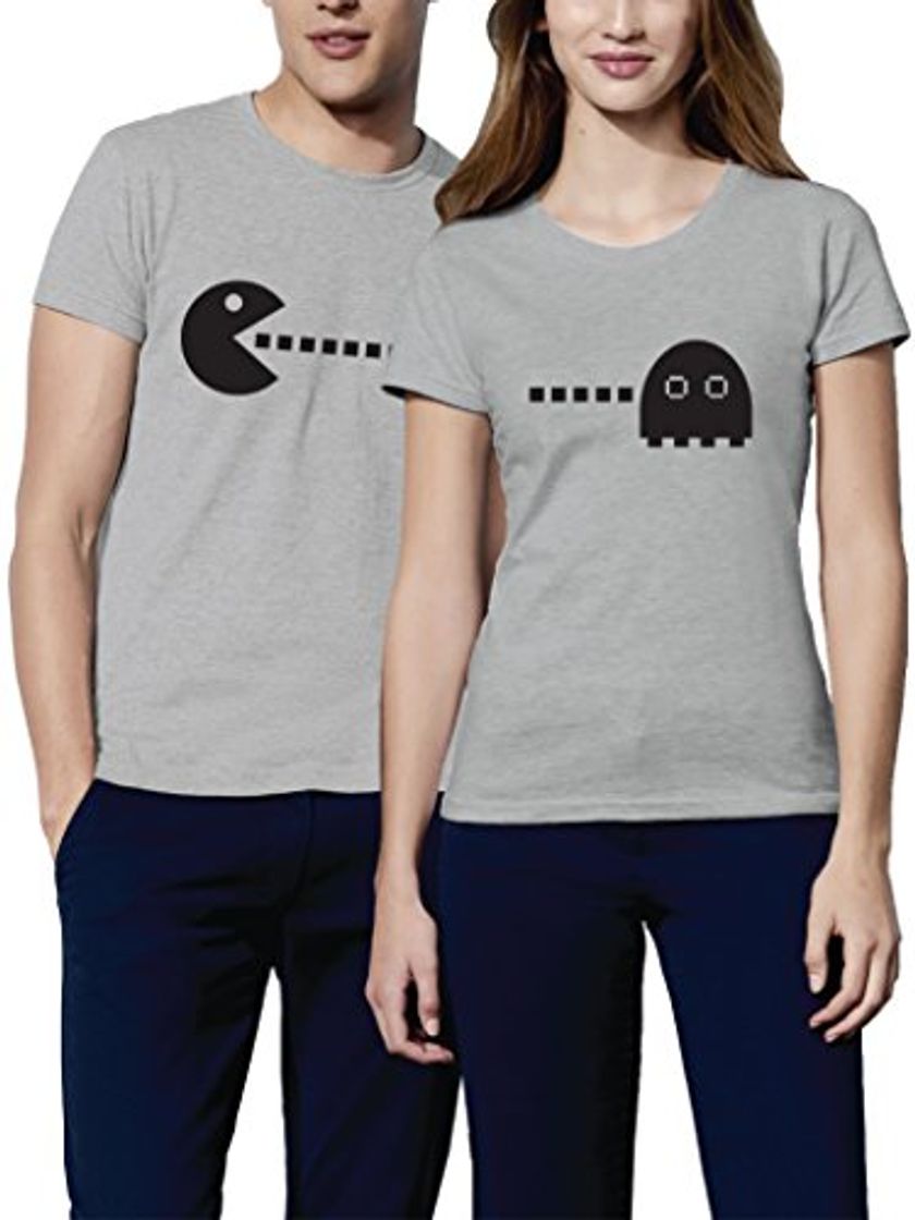 Producto VIVAMAKE® Pack 2 Camisetas para Mujer y Hombre Originales con Diseño Pacman