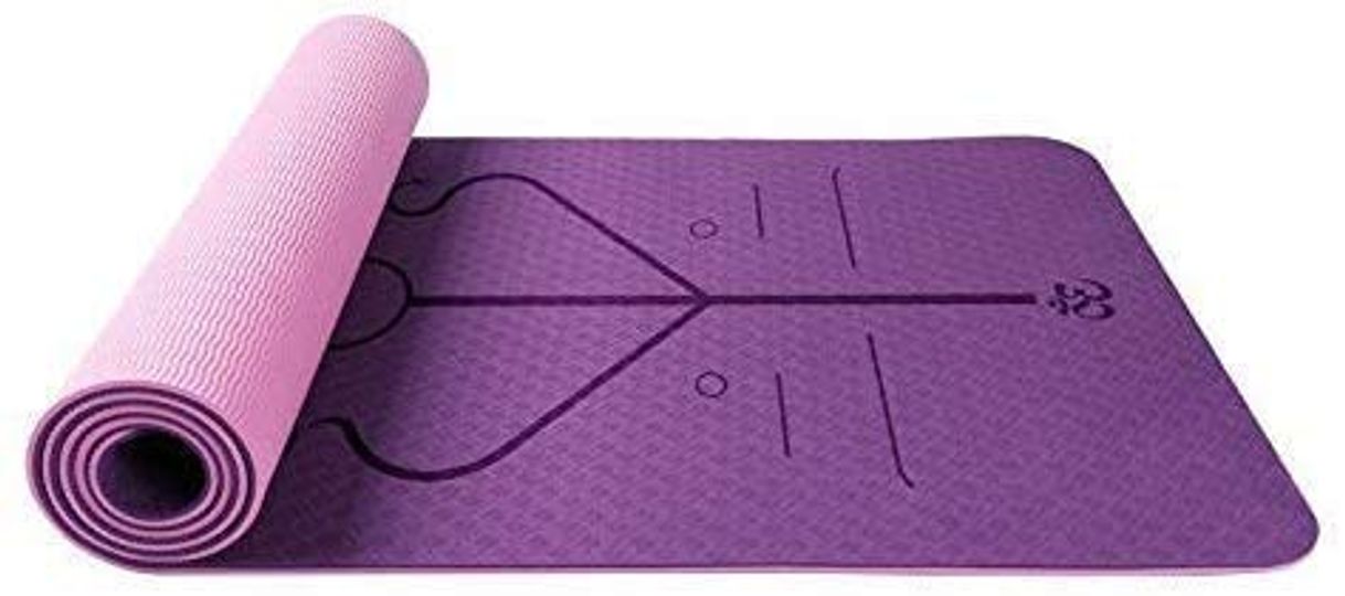 Producto KaiKai Yoga Mats TPE de Dos Colores con Posición del Cuerpo Línea