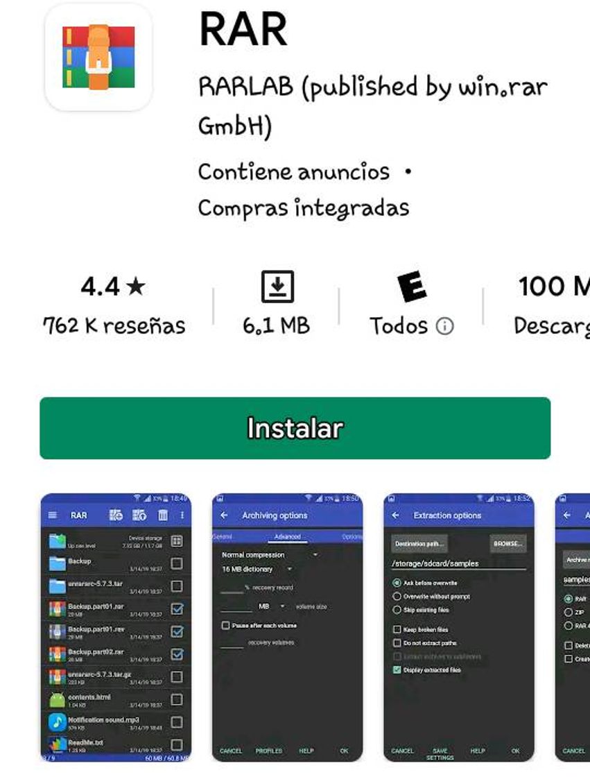 App Una app de compresion de archivos, los divide y envia 