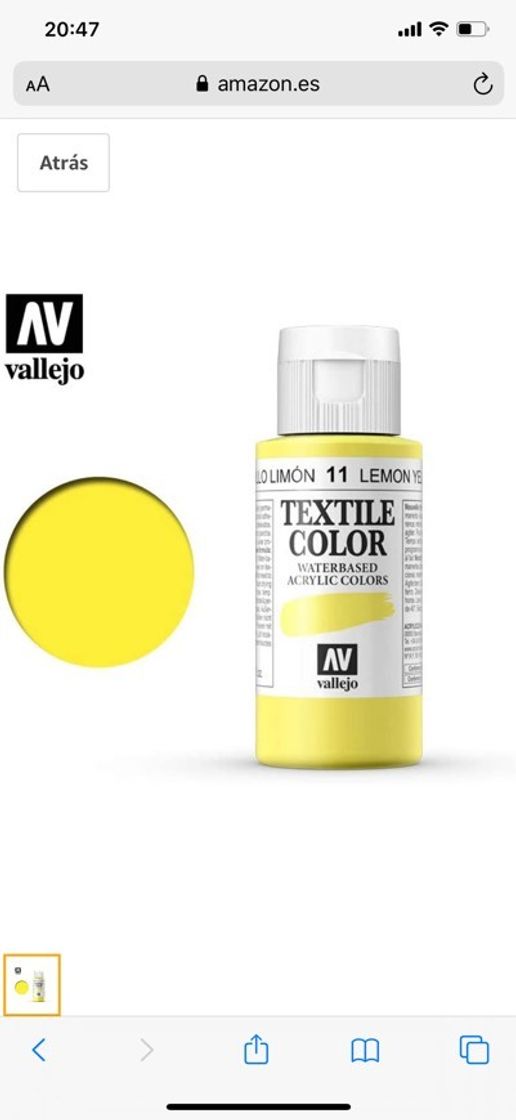 Moda PINTURA VALLEJO AMARILLO LIMÓN 