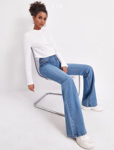 High Waist Flare Leg Jeans | SHEIN USA