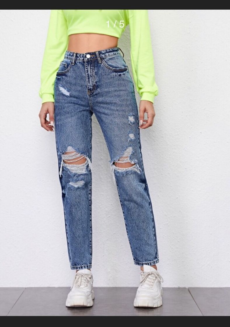 Fashion High Waist Ripped Mom Jeans | SHEIN EUR