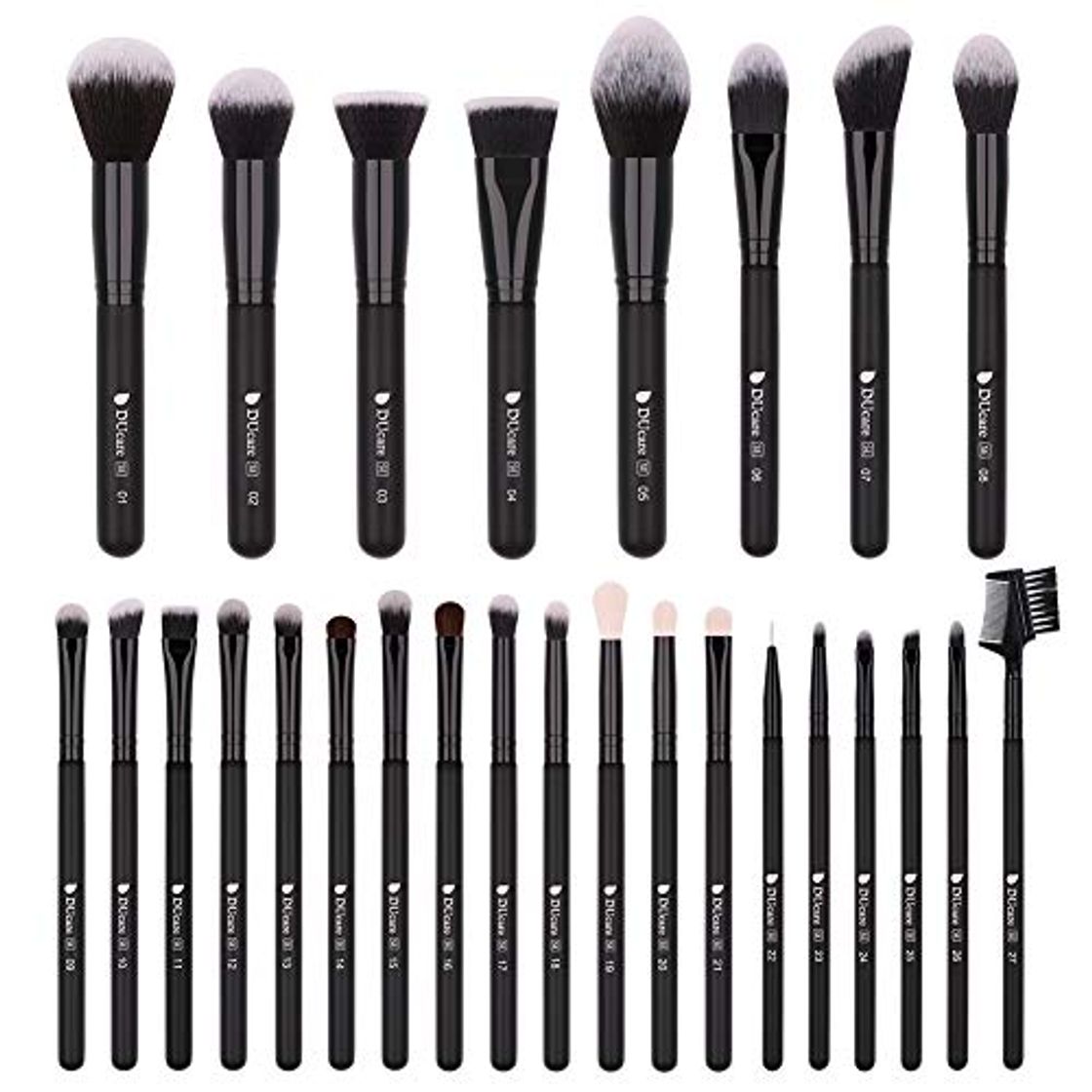 Lugares DUcare Brochas de Maquillaje Profesional 27 pcs Maquillaje Profesional Pinceles Premium Synthetic