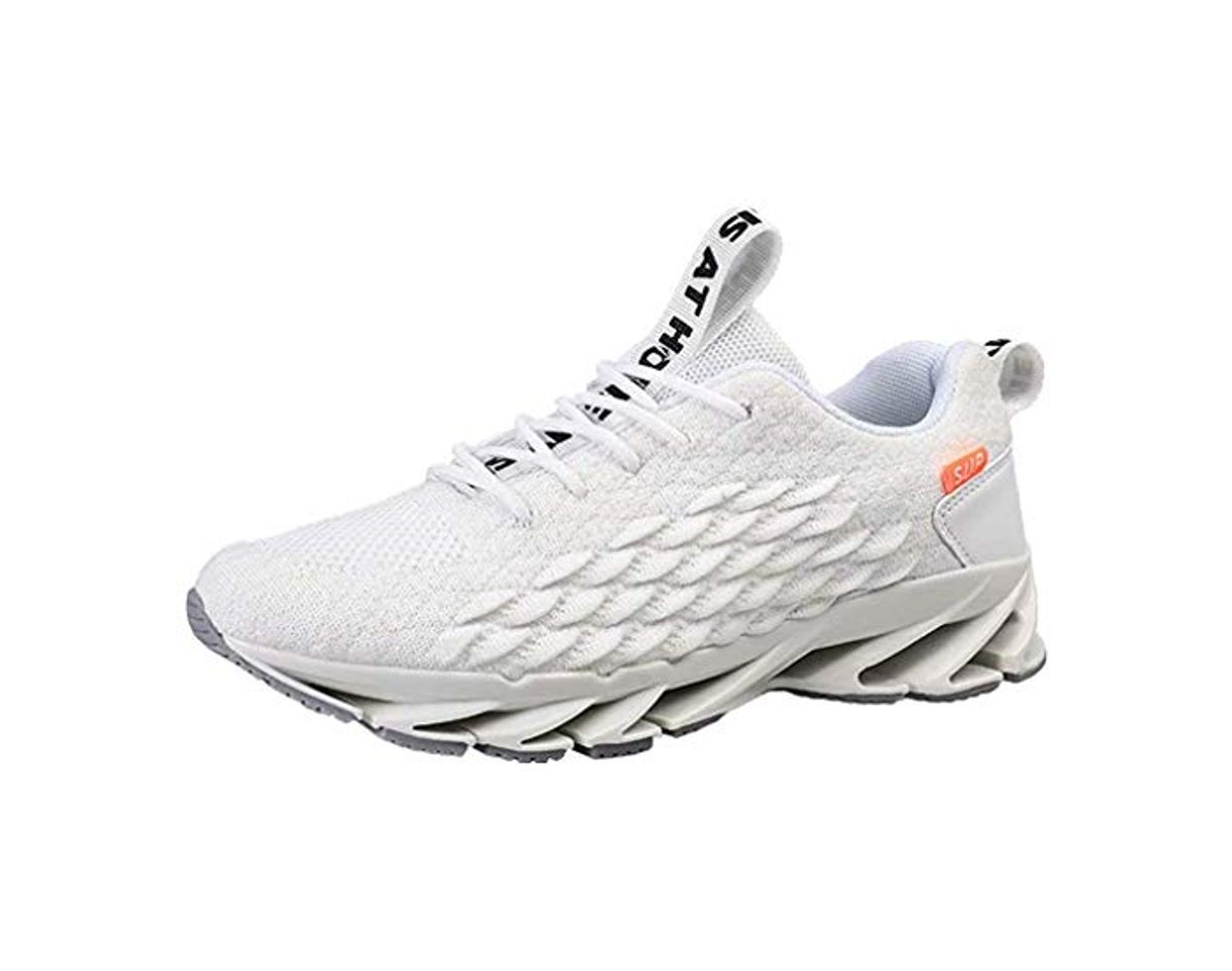 Social Zapatos Deporte Hombre Zapatillas De Running Transpirables Deportivas Gimnasio Correr Aire Libre Sneakers Blanco 40