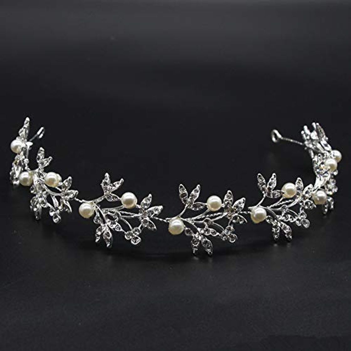 Social Tocados de Boda Díadema Novia Pelo Novia Tiara Adornos Corona Flores Perla y Cristal