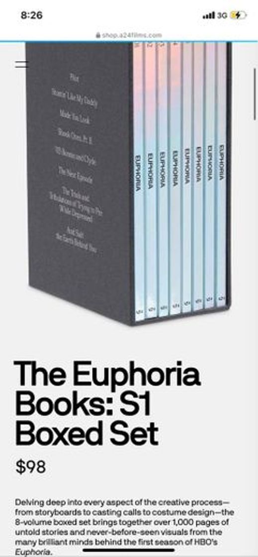 Book The Euphoria Books: S1 Boxed Set – A24 Shop