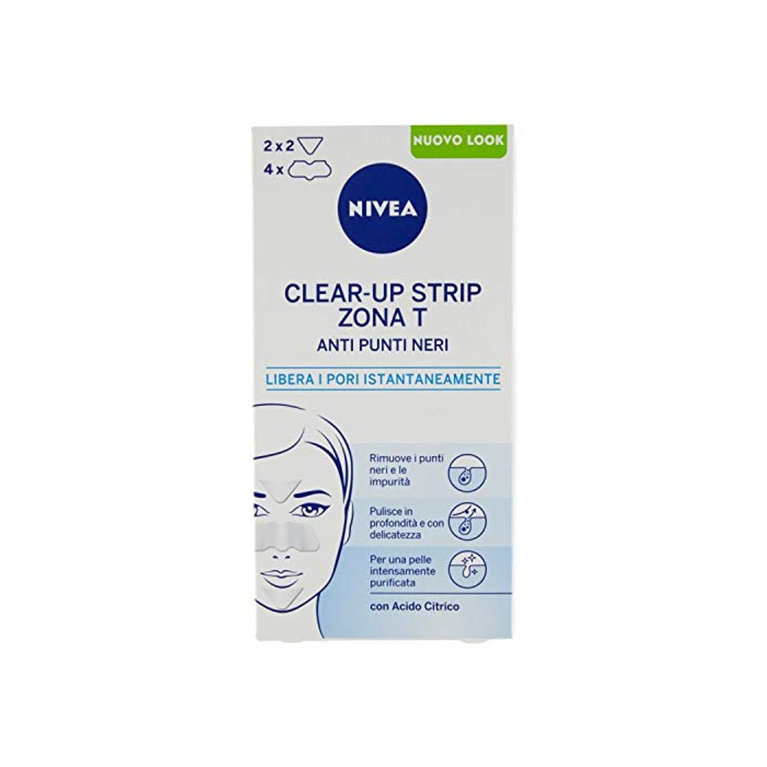 Belleza Nivea Clear-Up Tiras de Limpieza Profunda con Ácido Cítrico para Piel Normal/Mixta