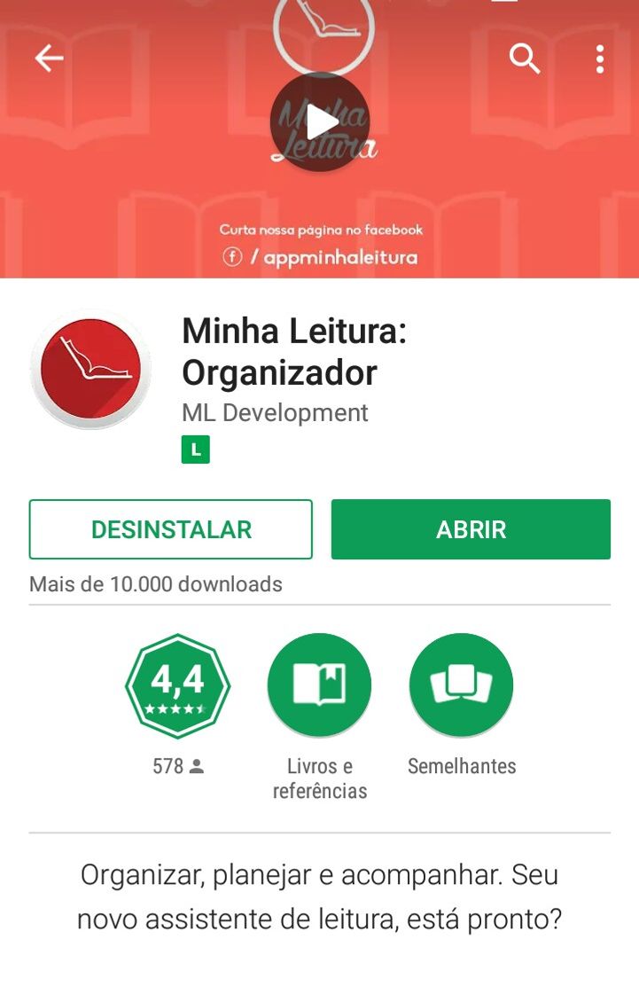 Apps Minha leitura: Organização 