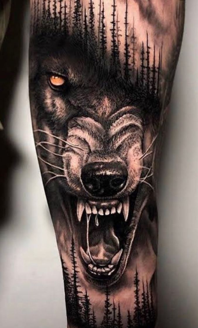 Fashion Tatuagem lobo 