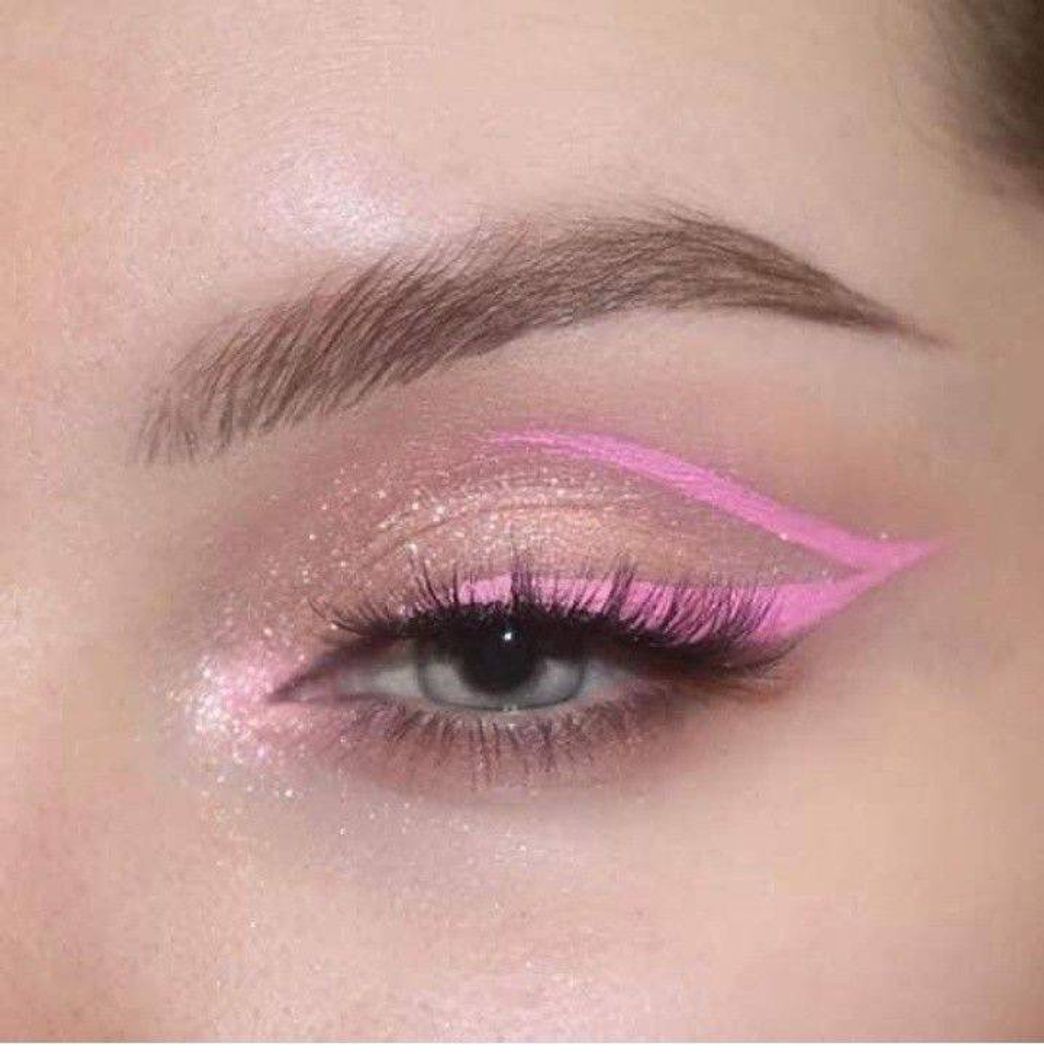 Fashion Make delineado Rosa com glitter 💓