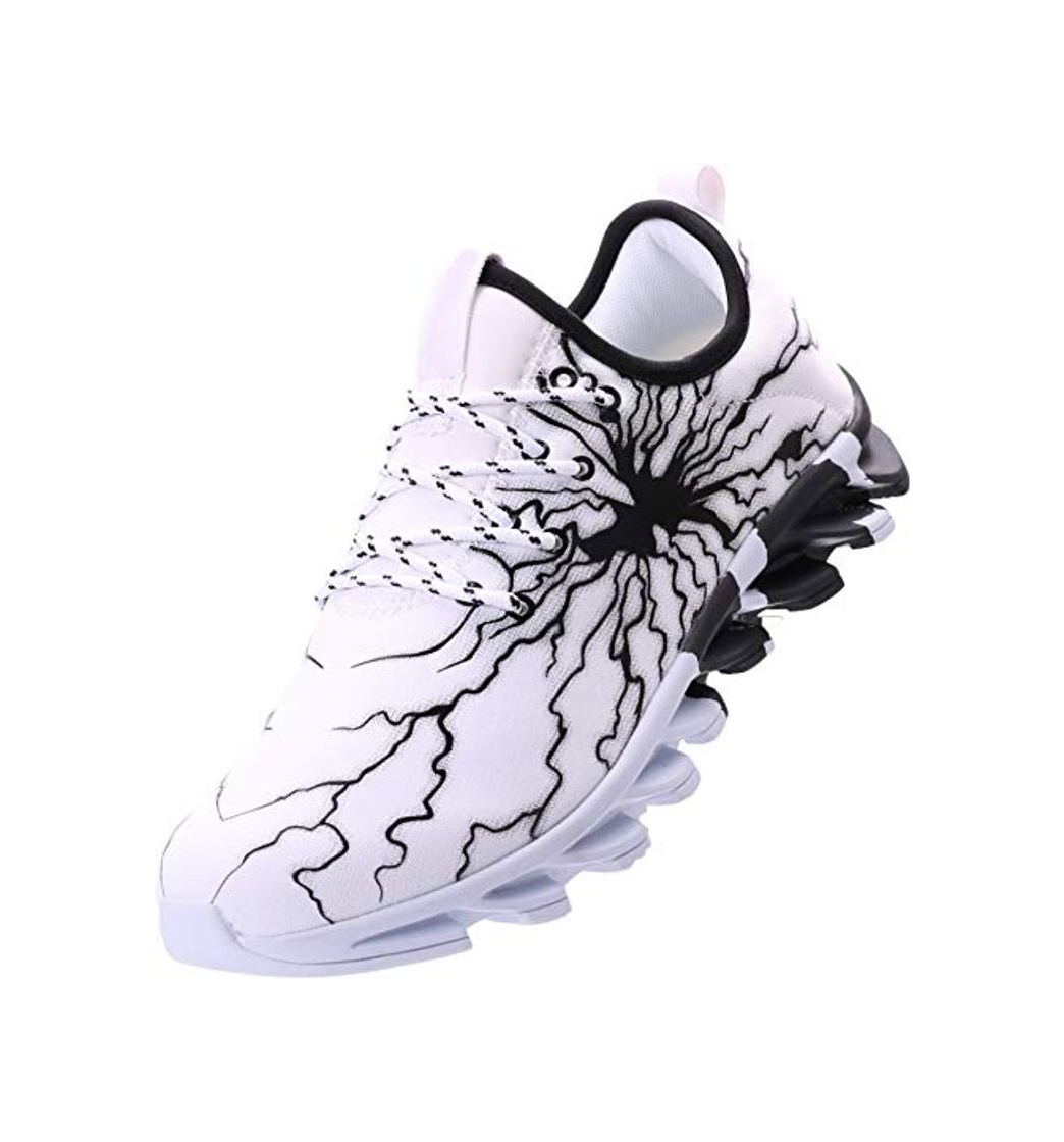 Social BRONAX Zapatos para Correr en Montaña y Asfalto Aire Libre y Deportes Zapatillas de Running Padel para Hombre Blanco Negro 45