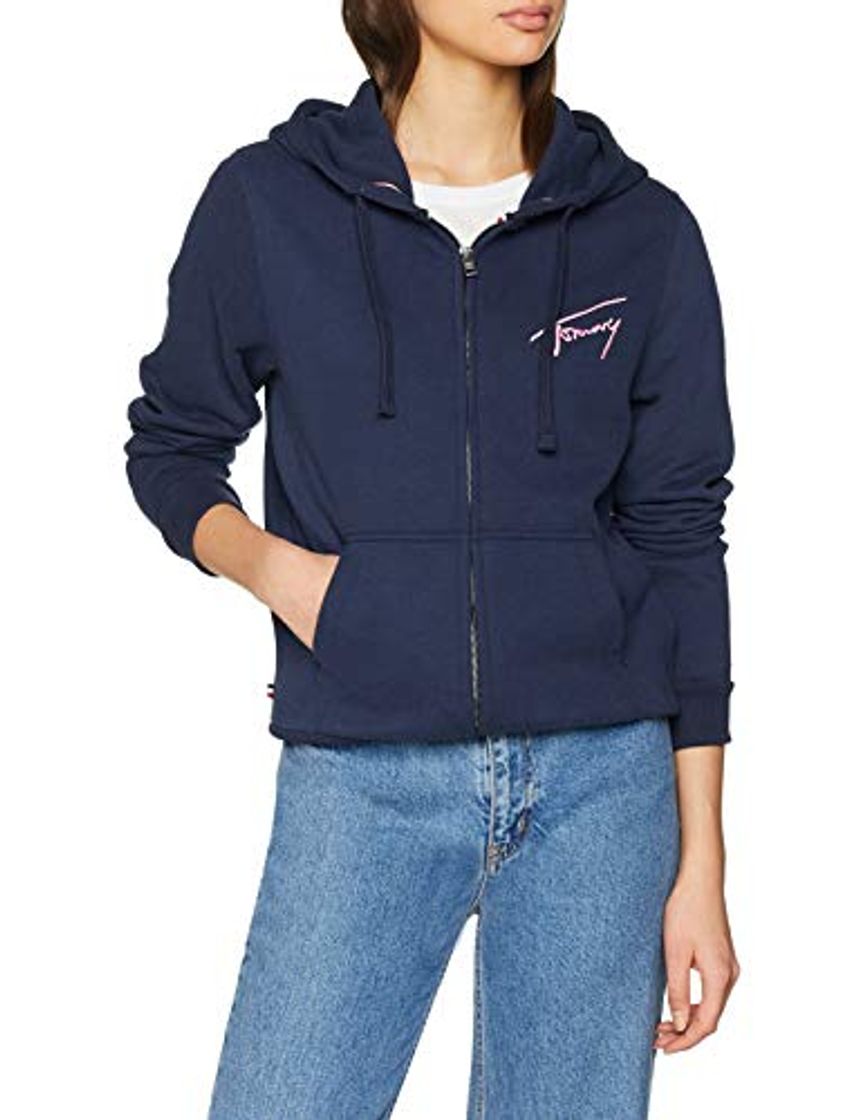 Fashion Tommy Hilfiger Essential Logo Zipthtru sudadera, Azul