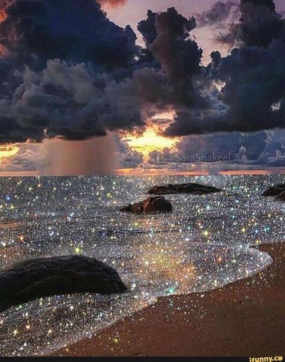 Beach with glitter