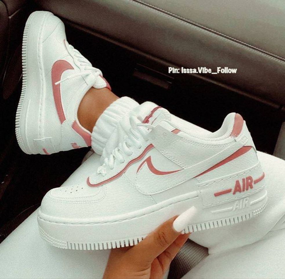 Moda Nike Air force white and pink