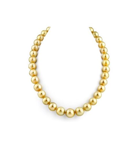 11-13mm oscuro de oro collar de perlas cultivadas del Mar del Sur